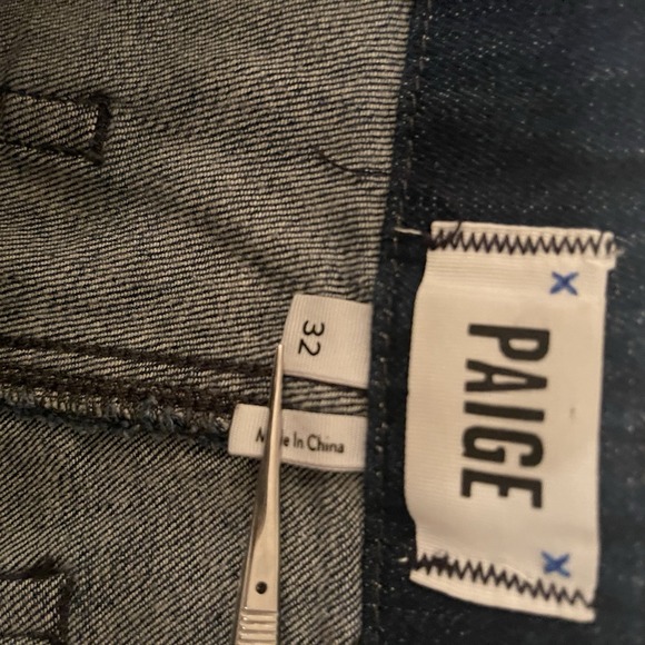 Paige Carly Wide Leg Jeans Womens 32X28 High Rise Crop Stretch Dark Denim - Picture 8 of 9